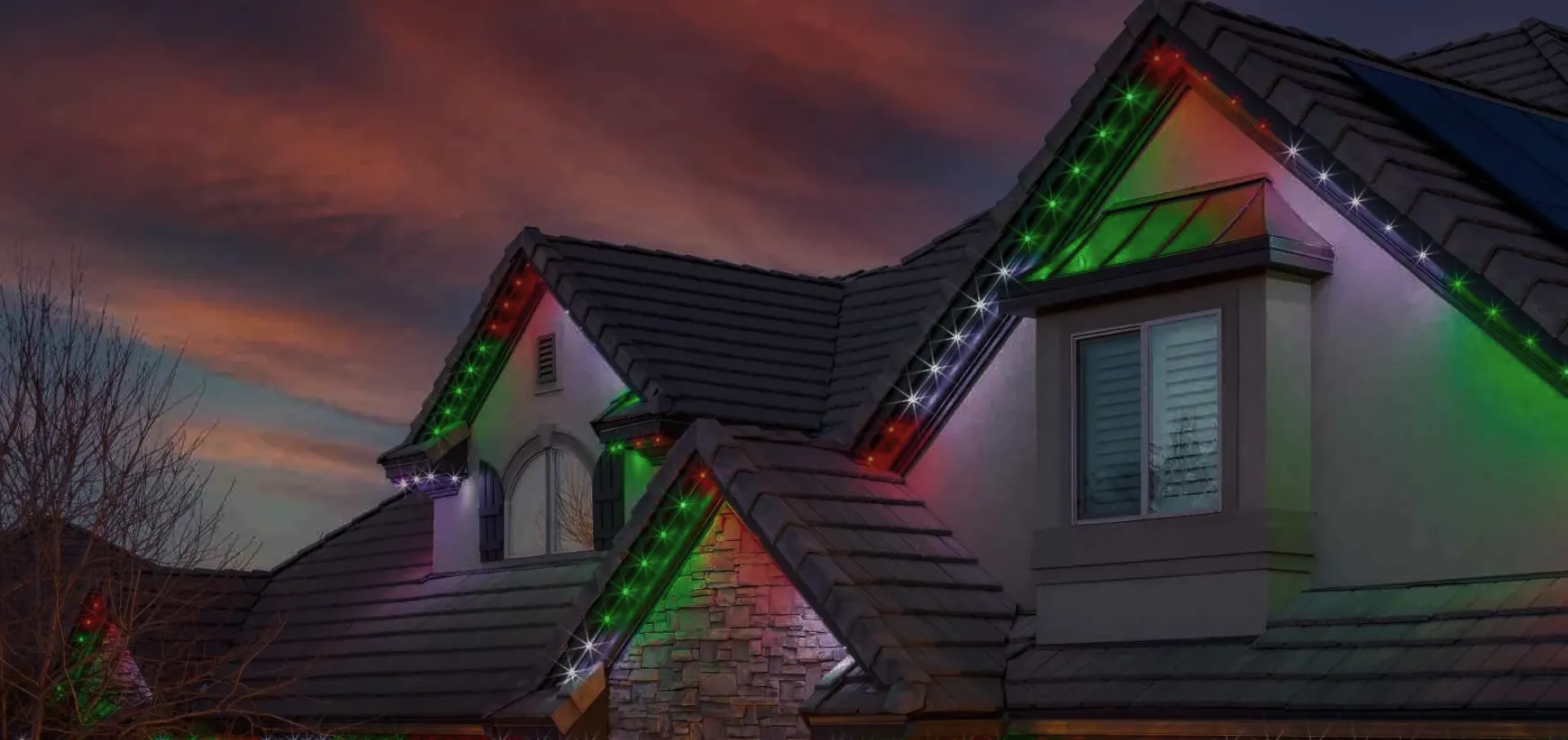 Professional exterior lighting installation showcasing beautiful landscape lighting